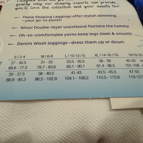 Assets By Spanx Seamless Leggings, Denim Wash WHITE, Size Large, NWT - Picture 3 of 3